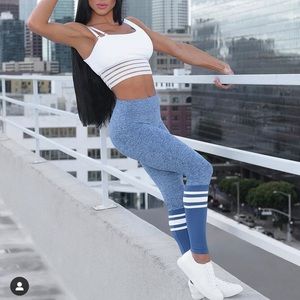 Bombshell sock leggings in light grey/blue XS